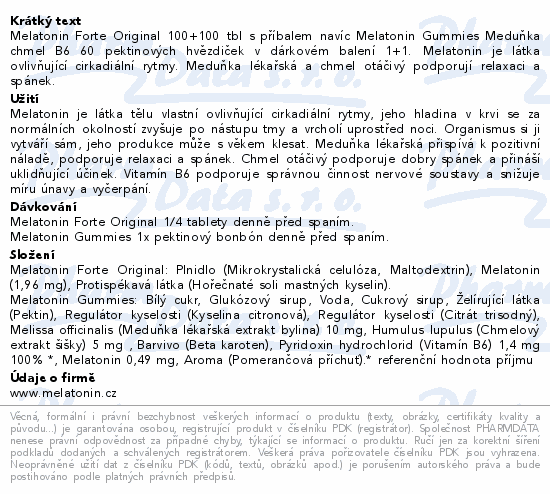 Melatonin Forte ORIGINAL + Melatonin Gummies 1+1