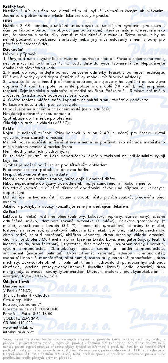 Nutrilon 2 AR 800g