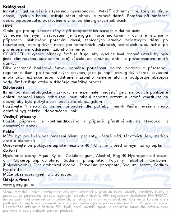 GENGIGEL Forte gel na dásně 8ml