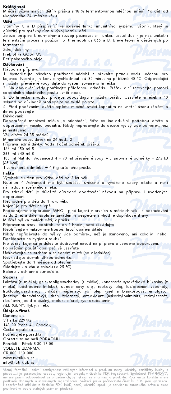 Nutrilon Advanced 4 800g