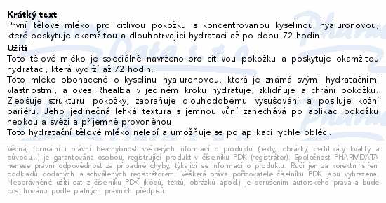 A-DERMA Tělové mléko 72h hydratace 400ml