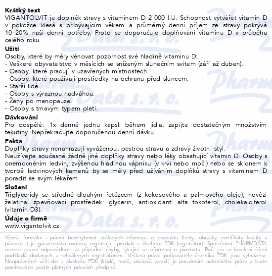 Vigantolvit Vitamin D3 2000 I.U. tob.60