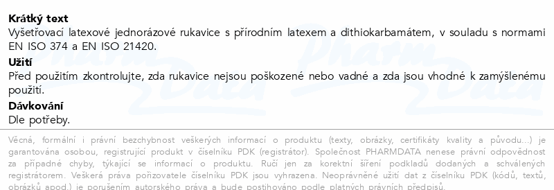 Rukavice vyšetřovací Sentina Ivory latex M 100ks