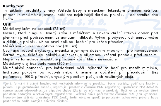 WELEDA Měsíčkový Baby set