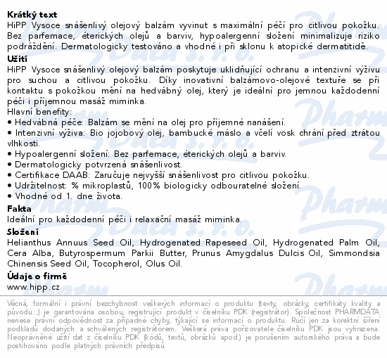 HiPP První olejový balzám 150ml