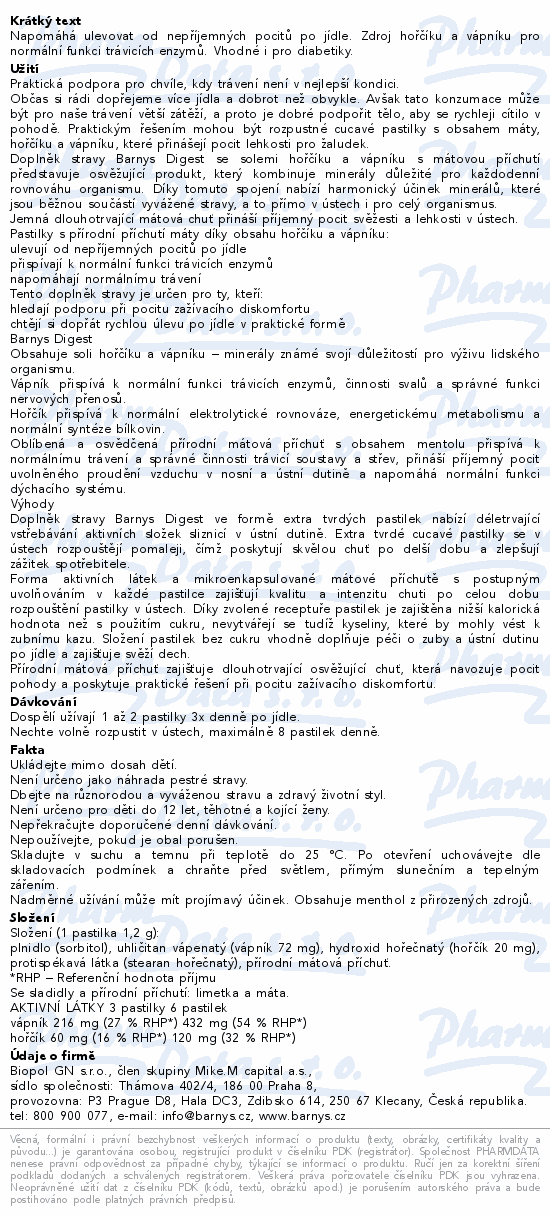 Barnys Digets 6x12 pastilek