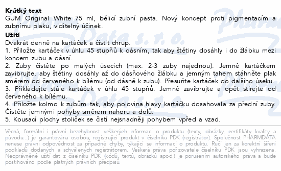 GUM zub.pasta Original White bělicí 75ml G1745EEA