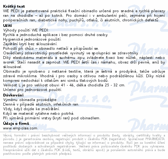 WE PEDI fixační obinadlo na chodidlo L 10ks