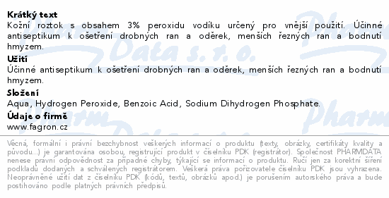 Peroxid vodíku 3% 100ml Fagron