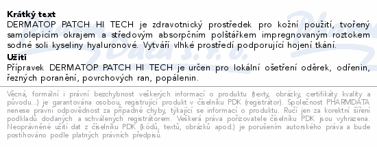 DERMATOP patch hi tech 6x7cm 5ks
