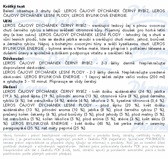 LEROS Paní učitelce 3x20sáčků