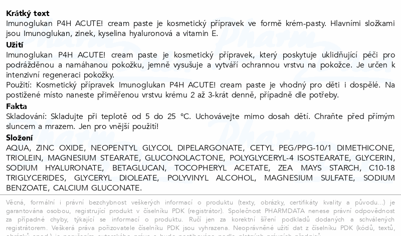 Imunoglukan P4H ACUTE! cream paste 10ml