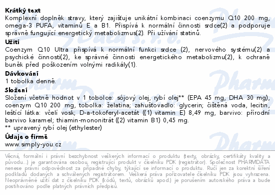 Coenzym Q10 Ultra 200mg Da Vinci Academia tob.30
