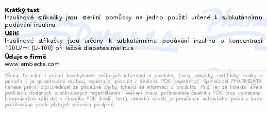 Embecta Micro-Fine U-100 inz.střík.8mm 0.5ml 100ks