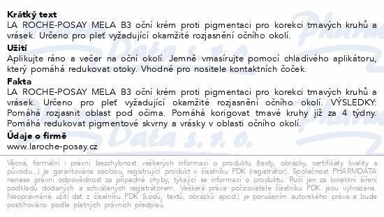 LA ROCHE-POSAY MELA B3 oční krém 15ml