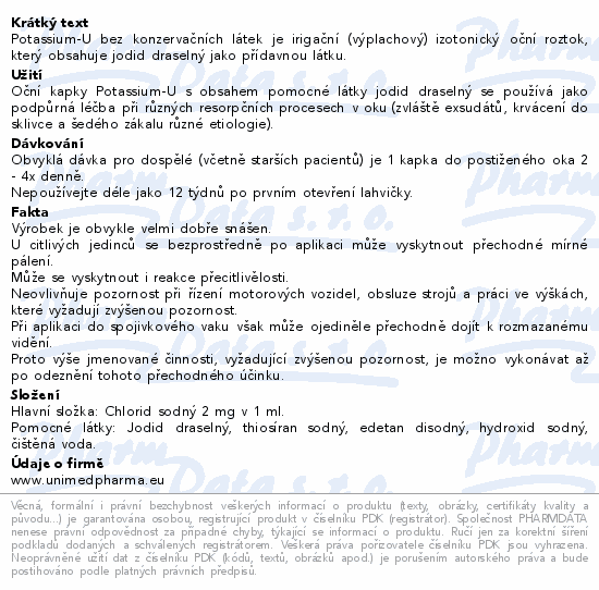 Potassium-U oční kapky 10ml