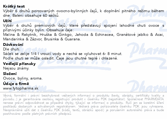 Čaje Ovocno-bylinný MIX 60x2g Fytopharma