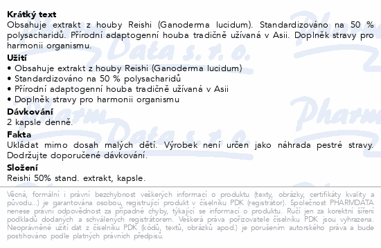 Reishi 50% extrakt 500mg cps.60