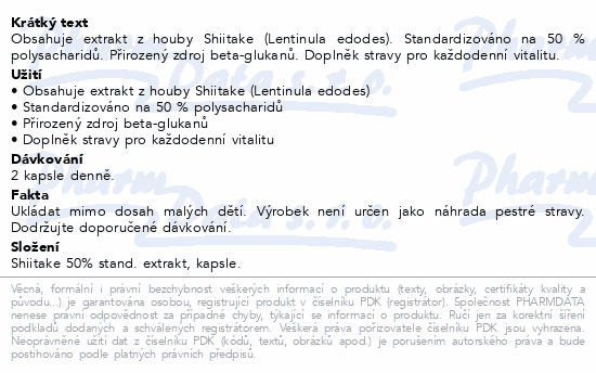 Shiitake 50% extrakt 500mg cps.60