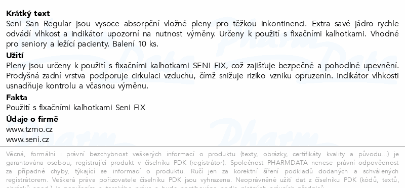 Seni San absorpční vložné pleny maxi 10ks