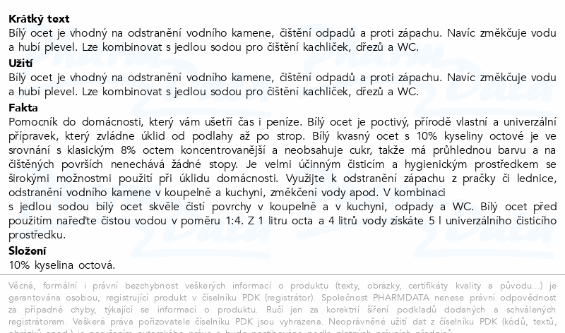 Bílý ocet 10% 5L
