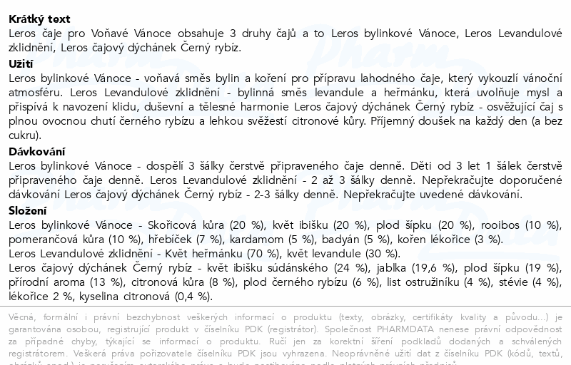 LEROS Čaje pro voňavé Vánoce 3x20sáčků