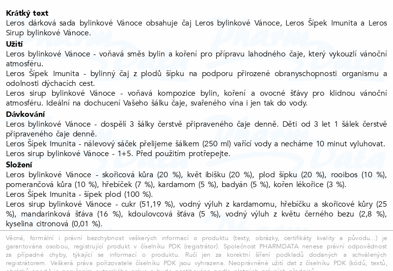 LEROS dárková sada bylinkové Vánoce