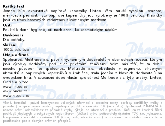 Linteo Papírové kapesníky 2vrstvé bílé 150ks