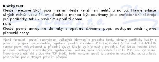 Kleště na nehty celokov.s perkem 140mm SI-01