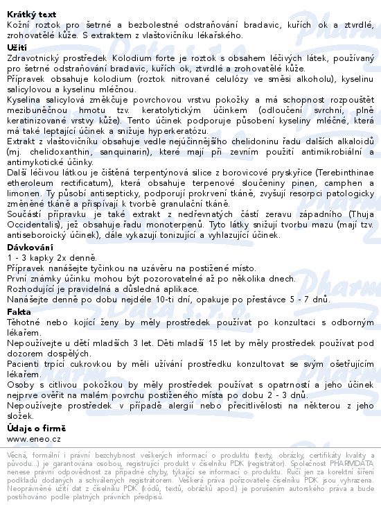 Kolodium forte kožní roztok 10ml ENEO