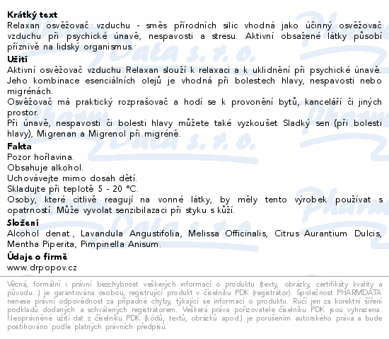 Dr.Popov Relaxan osvěžovač vzduchu 50ml