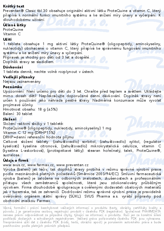 Preventan Clasic tbl.30