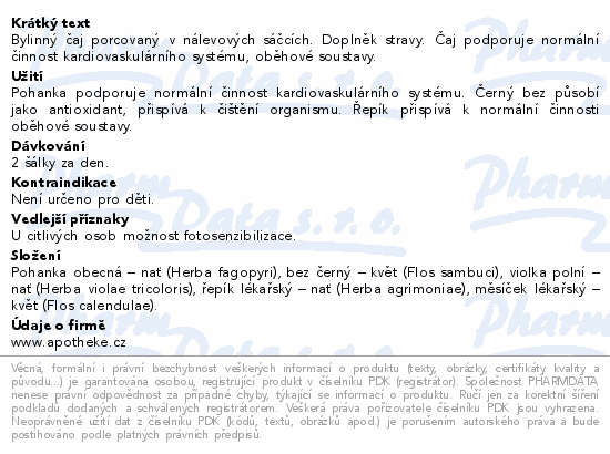 Apotheke Čaj na žíly s pohankou 20x1.5g