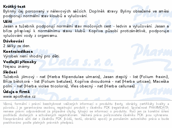 Apotheke ArthroTea očista kloubů čaj 20x1.5g