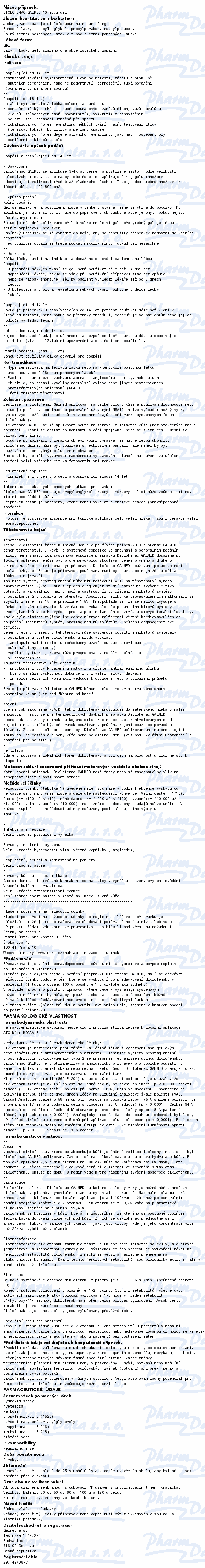 Diclofenac Galmed 1% gel drm.gel 1x120g